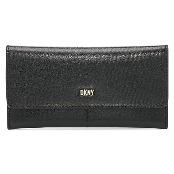 DKNY Womens Lumen 3 Piece Wallet Set In Gift Box Black Gold Size OS NWT - Picture 1 of 4